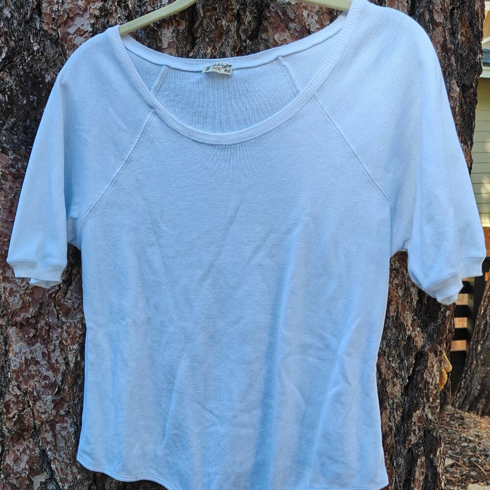 FREE PEOPLE Intimately Lazy Dazy Bodysuit White Ribbed Open Neck, Medium